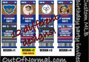 Chicago Cubs Birthday Invitations Chicago Cubs themed Birthday Invitation Tickets Baseball