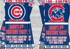 Chicago Cubs Birthday Invitations Chicago Cubs themed Birthday Invitation Tickets World Series