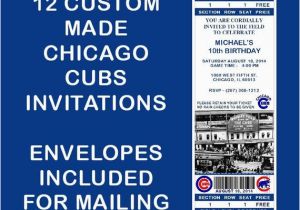 Chicago Cubs Birthday Invitations Items Similar to 12 Personalized Chicago Cubs Ticket Party