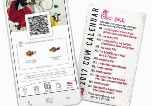 Chick Fil A Birthday Card 2018 Chick Fil A Calendar Card Equals Freebies All Year