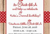 Chick Fil A Birthday Card 4101 Chick Fil A Party Invitation Poppyseed Paper