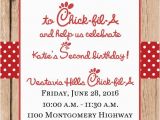 Chick Fil A Birthday Card 4101 Chick Fil A Party Invitation Poppyseed Paper