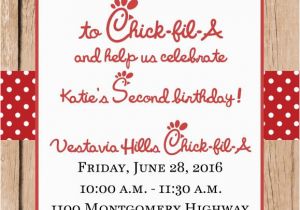 Chick Fil A Birthday Card 4101 Chick Fil A Party Invitation Poppyseed Paper