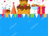 Child Birthday Cards Designs Happy Birthday Card Flat Vector Illustration Stock Vector