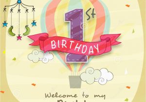 Child Birthday Cards Designs Kids 1st Birthday Invitation Card Design Stock