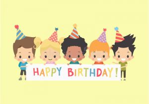 Children S Happy Birthday Banners Kids Happy Birthday Banner Stock Vector Illustration Of