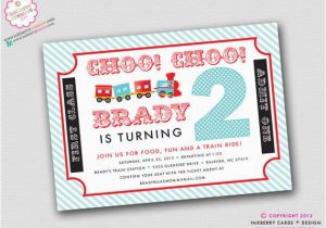 Choo Choo Train Birthday Invitations Choo Choo Train Ticket Aqua and Red Birthday Party