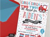 Choo Choo Train Birthday Invitations Chugga Chugga Choo Choo Train Birthday Party Invitations Two