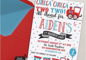 Choo Choo Train Birthday Invitations Chugga Chugga Choo Choo Train Birthday Party Invitations Two