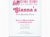 Choo Choo Train Birthday Invitations Vintage Choo Choo Pink Train Birthday Invitation Zazzle