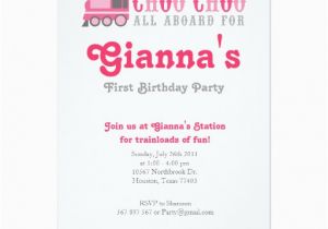 Choo Choo Train Birthday Invitations Vintage Choo Choo Pink Train Birthday Invitation Zazzle