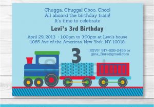 Choo Choo Train Birthday Party Invitations Choo Choo Train All Aboard Printable Birthday Invitation