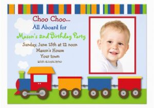 Choo Choo Train Birthday Party Invitations Choo Choo Train Photo Birthday Party Invitations 5 Quot X 7
