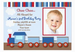 Choo Choo Train Birthday Party Invitations Choo Choo Train Photo Birthday Party Invitations Zazzle