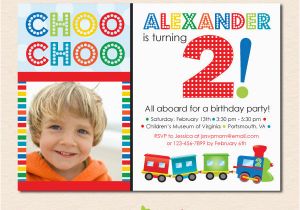 Choo Choo Train Birthday Party Invitations Colorful Choo Choo Train Birthday Party Invitation Digital