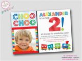 Choo Choo Train Birthday Party Invitations Colorful Choo Choo Train Birthday Party Invitation