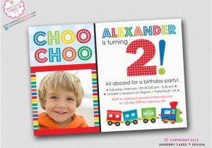 Choo Choo Train Birthday Party Invitations Colorful Choo Choo Train Birthday Party Invitation