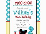 Choo Choo Train Birthday Party Invitations Mickey Mouse Choo Choo Express Birthday Invitation