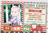 Choo Choo Train Birthday Party Invitations Vintage Choo Choo Train Birthday Party Photo Invitation