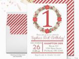 Christmas 1st Birthday Invitations Christmas 1st Birthday Invitation Christmas Birthday