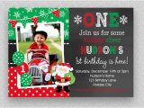 Christmas 1st Birthday Invitations Christmas Birthday Invitation Christmas 1st Birthday Santa