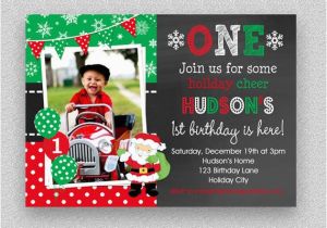 Christmas 1st Birthday Invitations Christmas Birthday Invitation Christmas 1st Birthday Santa