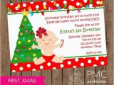 Christmas 1st Birthday Invitations First Birthday Christmas Party Invitation 1 00 Each with