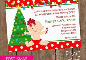Christmas 1st Birthday Invitations First Birthday Christmas Party Invitation 1 00 Each with