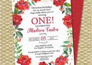 Christmas 1st Birthday Invitations Holiday 1st Birthday Invitation Christmas 1st Birthday