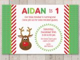 Christmas 1st Birthday Invitations Reindeer 1st Birthday Invitations Holiday Winter Birthday