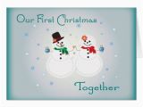 Christmas and Birthday Card together Our First Christmas together Greeting Card Zazzle Co Uk