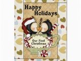 Christmas and Birthday Card together Our First Christmas together Penguins Greeting Card Zazzle