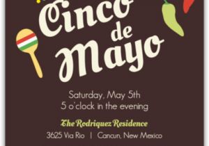 Cinco De Mayo Birthday Invitations Fiesta Confetti and Flags Cinco De Mayo Party Invitation