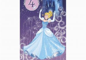 Cinderella Birthday Cards 4th Birthday Cinderella Disney Princess Birthday Card