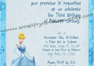 Cinderella Birthday Invitation Wording Cinderella Blue Princess Party Personalized Printable