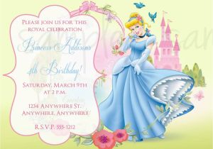 Cinderella Birthday Invitation Wording Princess Cinderella Birthday Invitation