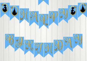 Cinderella Happy Birthday Banner Cinderella Banner Cinderella Happy Birthday Banner