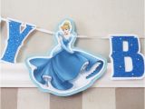 Cinderella Happy Birthday Banner Cinderella Happy Birthday Banner Blue Glitter with by