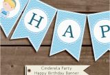 Cinderella Happy Birthday Banner Cinderella Happy Birthday Banner Printable Birthday Party