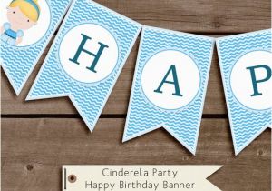 Cinderella Happy Birthday Banner Cinderella Happy Birthday Banner Printable Birthday Party