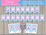 Cinderella Happy Birthday Banner Instant Download Printable Cinderella Inspired Happy