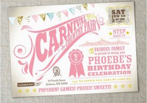 Circus 1st Birthday Invitations Items Similar to Kids Birthday Party Carnival Birthday