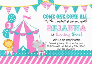 Circus themed 1st Birthday Invitations Circus Birthday Invitation 1st Birthday by thetrendybutterfly