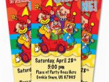 Circus themed 1st Birthday Invitations Circus Clown 1st Birthday Party Invitation Ticket Stub