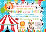 Circus themed 1st Birthday Invitations Colorful Circus Birthday Invitation You Print Digital File