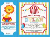 Circus themed 1st Birthday Invitations Invite Admit One Circus Carnival Pinterest