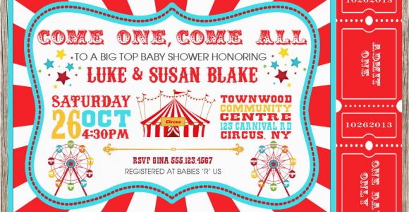 Circus themed Birthday Invites Carnival Party Invitations Party Invitations Templates