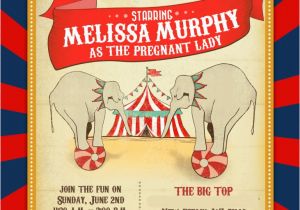 Circus themed Birthday Invites Circus Baby Shower Invitations Decor Part 1 Of 2