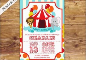 Circus themed Birthday Invites First Birthday Carnival Invite Circus Invitation Carnival