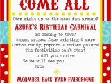 Circus themed Birthday Invites Free Printable Carnival Party Invitation Template